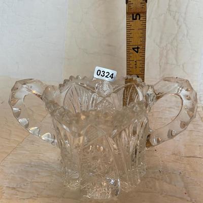 Vtg crystal cut saw tooth rim candy dish