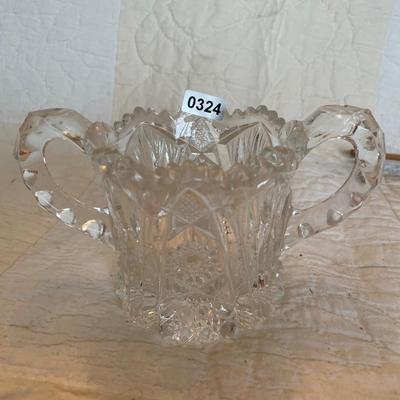 Vtg crystal cut saw tooth rim candy dish