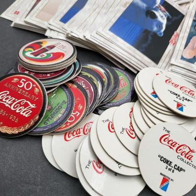 Coca Cola Cardboard Caps & 1993 Trading Cards
