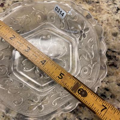 Vintage depression Indiana tiara pattern hexagon plate