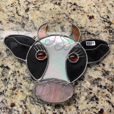 Stained glass cow