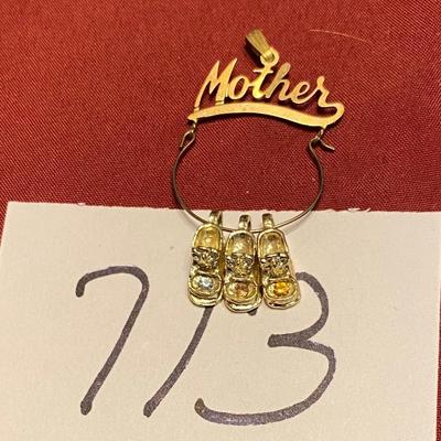 Mother Charm Holding Pendant