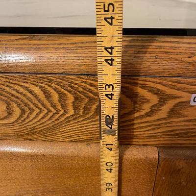 Antique ice box-glass piece on top for protection