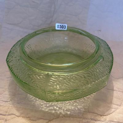 Green glass decorative bowl