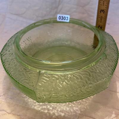 Green glass decorative bowl