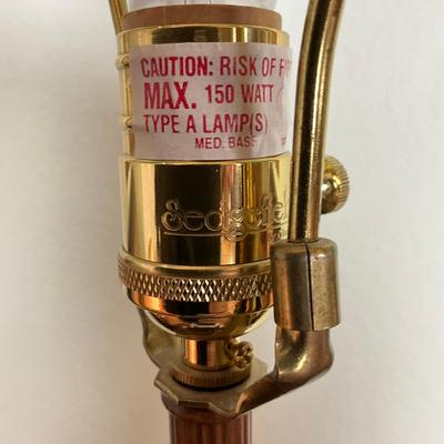 579 Sedgefield by Adams Gold Composite Palm Bamboo Base Table Lamp