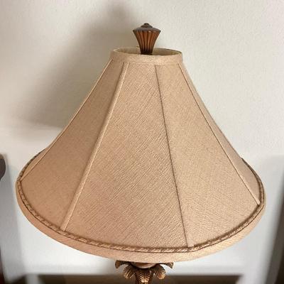 579 Sedgefield by Adams Gold Composite Palm Bamboo Base Table Lamp