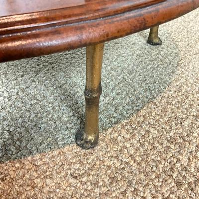582 Brass Oval Two-Tier Decorative Side Table