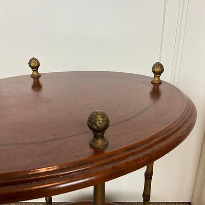 582 Brass Oval Two-Tier Decorative Side Table