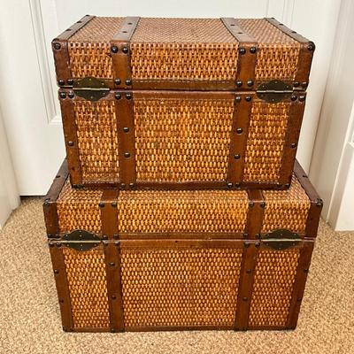 583 Pair of Rattan Decorative Chests