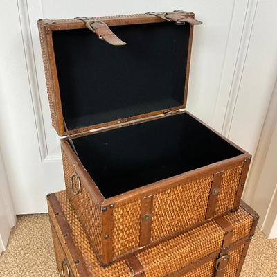 583 Pair of Rattan Decorative Chests