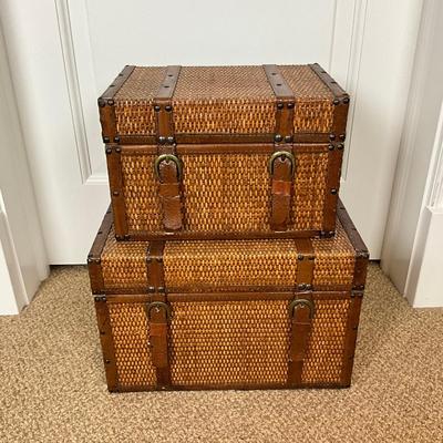 583 Pair of Rattan Decorative Chests