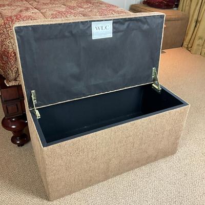 587 WLC Furniture Upholdstered Storage Chest on Wheels