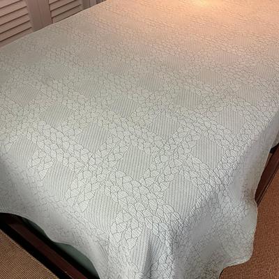 591 Pair of Mint Green 100% Cotton Bloomingdales Throw Blankets