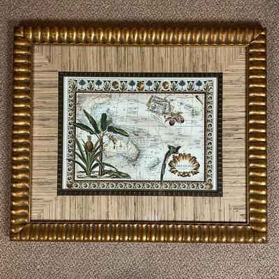 594 East Indies Map Print in Gold Frame