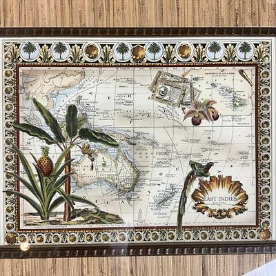 594 East Indies Map Print in Gold Frame