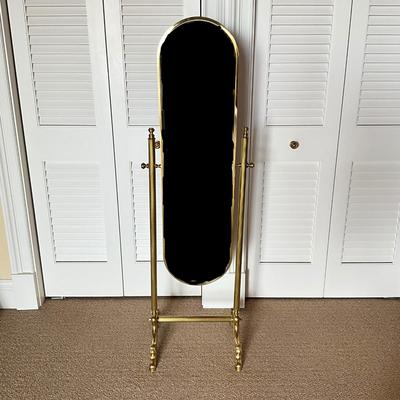 604 Vintage Solid Brass Cheval Dressing Mirror