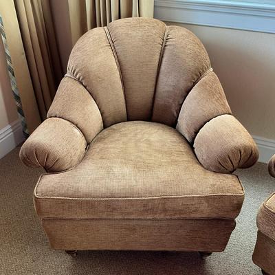 608 Pair of Kravet Furniture Upholdstered Arm Chairs