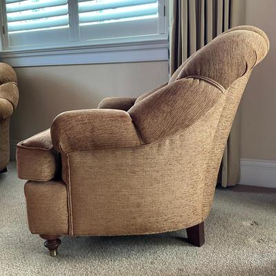608 Pair of Kravet Furniture Upholdstered Arm Chairs