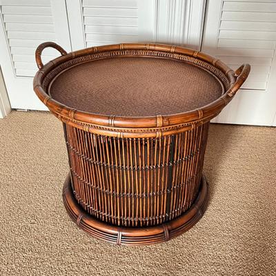 611 Palecek Tray Top Rattan Tray Table