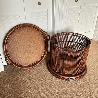 611 Palecek Tray Top Rattan Tray Table