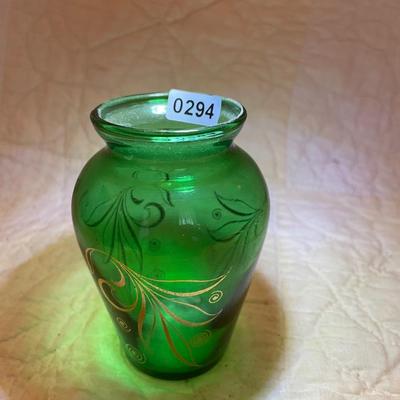 Anchor Hocking emerald green small vase