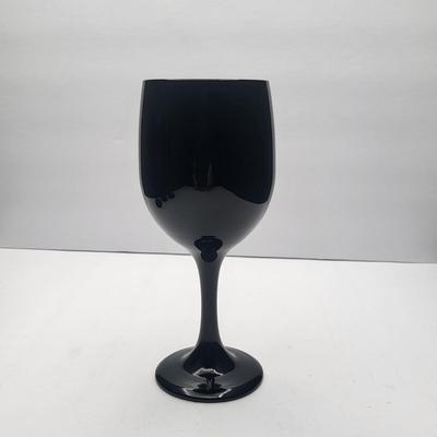Vintage Onyx Black Libby Wine Glasses (4)