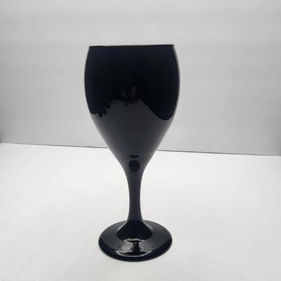 Vintage Onyx Black Libby Wine Glasses (4)
