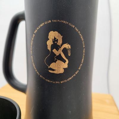 Vintage Collectible Playboy Club Matte Black Mugs