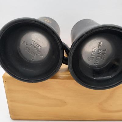 Vintage Collectible Playboy Club Matte Black Mugs