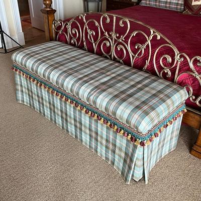 618 WLC Furniture Custom Upholstered Skirted Storage Bench