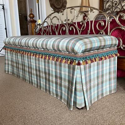 618 WLC Furniture Custom Upholstered Skirted Storage Bench