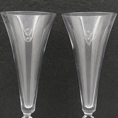 "2000" Crystal Champagne Flutes (2)