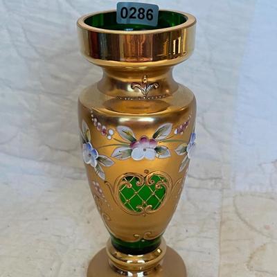 Bohemia emerald green/gold guilded enamel