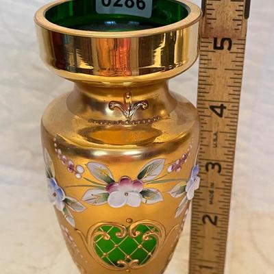 Bohemia emerald green/gold guilded enamel