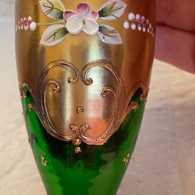 Bohemia emerald green/gold guilded enamel