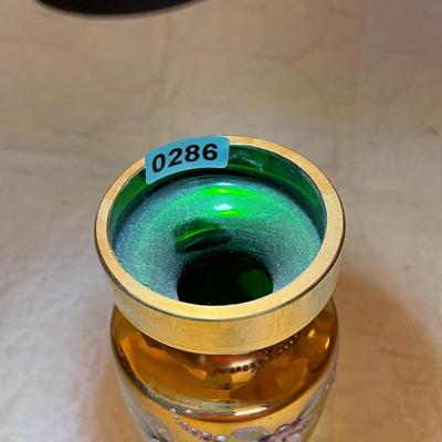 Bohemia emerald green/gold guilded enamel