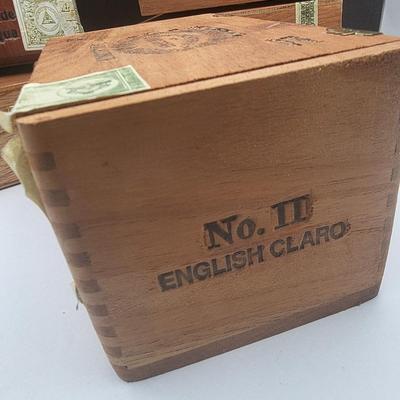 Five Wood Cigar Boxes (Empty)