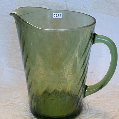 Vintage green swirl pitcher