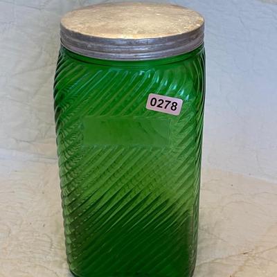 Hoosier green diagonal jar