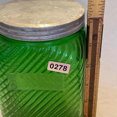 Hoosier green diagonal jar