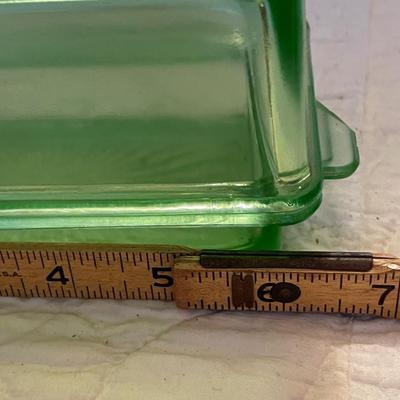 Uranium glass butter dish