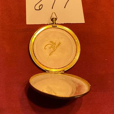 Gold Tone Powder Compact