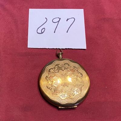 Gold Tone Powder Compact