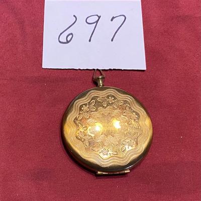 Gold Tone Powder Compact