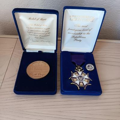 THE MEDAL OF MERIT & REPUBLICAN PRESIDENTIAL LEGION OF MERIT MEDALS