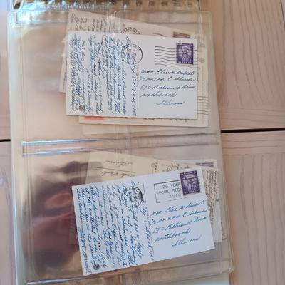 SCRAPBOOK COLLECTION OF CAT POSTCARDS FROM 1956-1960