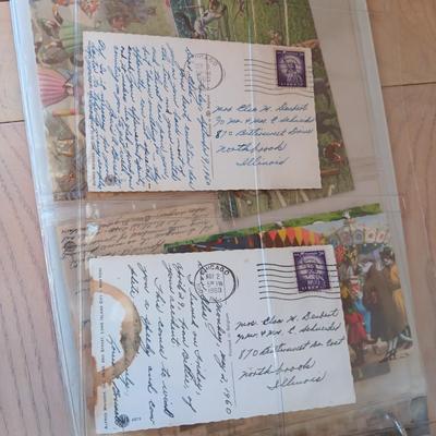 SCRAPBOOK COLLECTION OF CAT POSTCARDS FROM 1956-1960