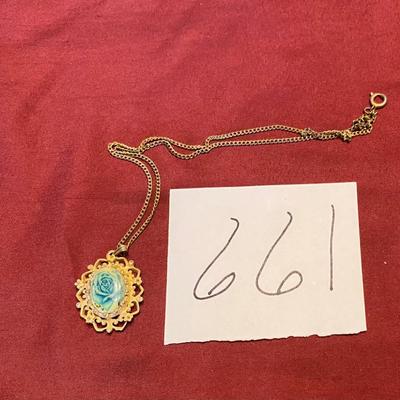 Blue Flower Cameo