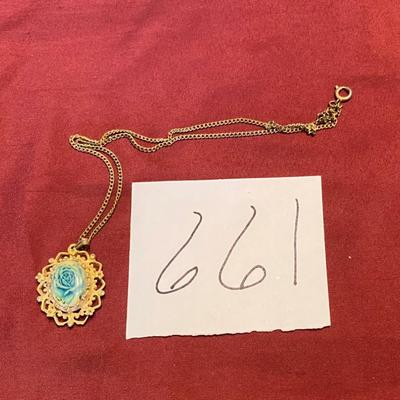 Blue Flower Cameo